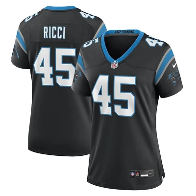 Maillot de match d'équipe des Panthers la Caroline noirs pour femme Nike Giovanni Ricci