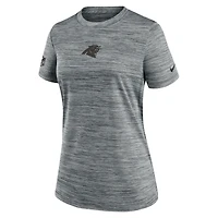 T-shirt Nike gris Carolina Panthers Sideline Velocity Dri-FIT pour femme