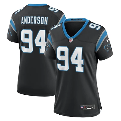 Maillot de match l'équipe Nike Henry Anderson des Panthers la Caroline noir pour femme