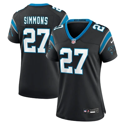 Maillot de match Nike Isaiah Simmons noir pour femme, Carolina Panthers