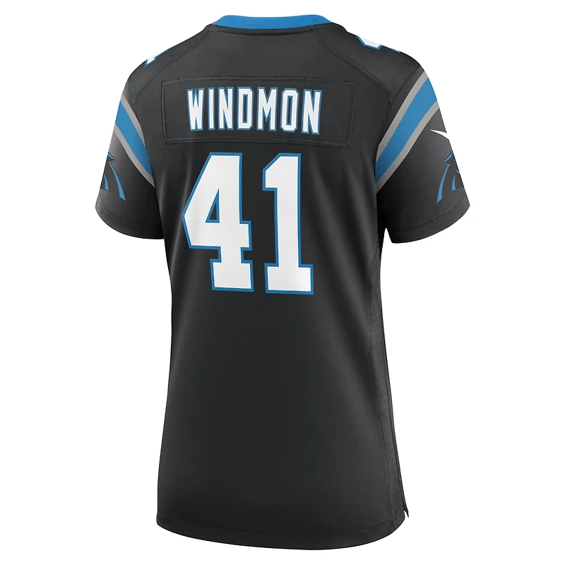 Maillot de match Nike Jacoby Windmon noir pour femme, Carolina Panthers