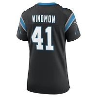 Maillot de match Nike Jacoby Windmon noir pour femme, Carolina Panthers