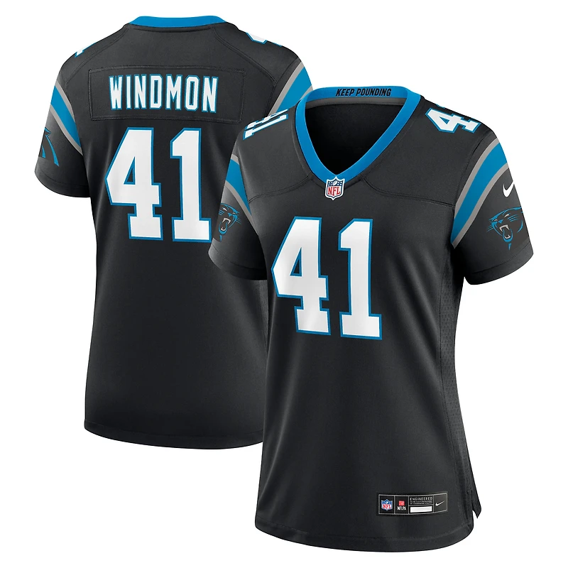 Women's Nike Jacoby Windmon Black Carolina Panthers Team Game Jersey