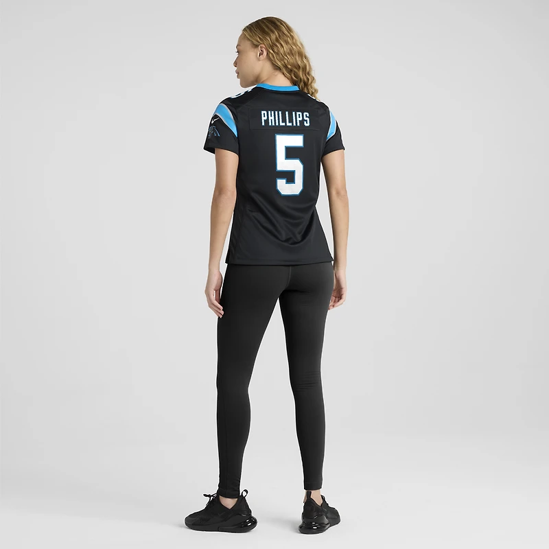 Maillot de match Nike Jaelan Phillips noir pour femme, Carolina Panthers