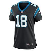 Maillot Nike Jalen Coker noir pour femme des Carolina Panthers