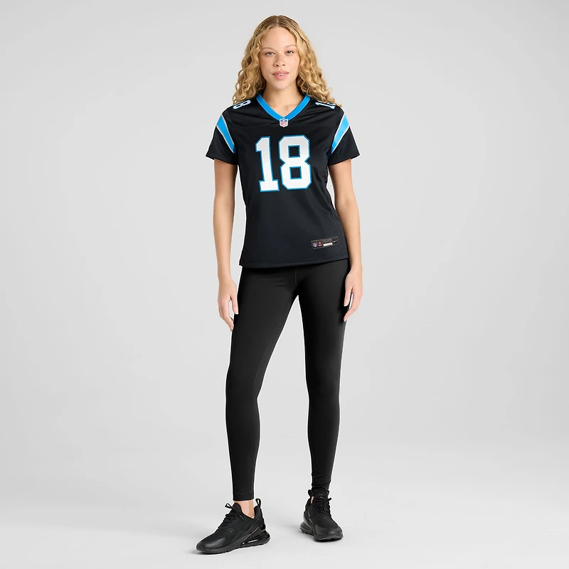 Maillot Nike Jalen Coker noir pour femme des Carolina Panthers