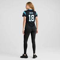 Maillot Nike Jalen Coker noir pour femme des Carolina Panthers