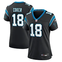 Maillot Nike Jalen Coker noir pour femme des Carolina Panthers