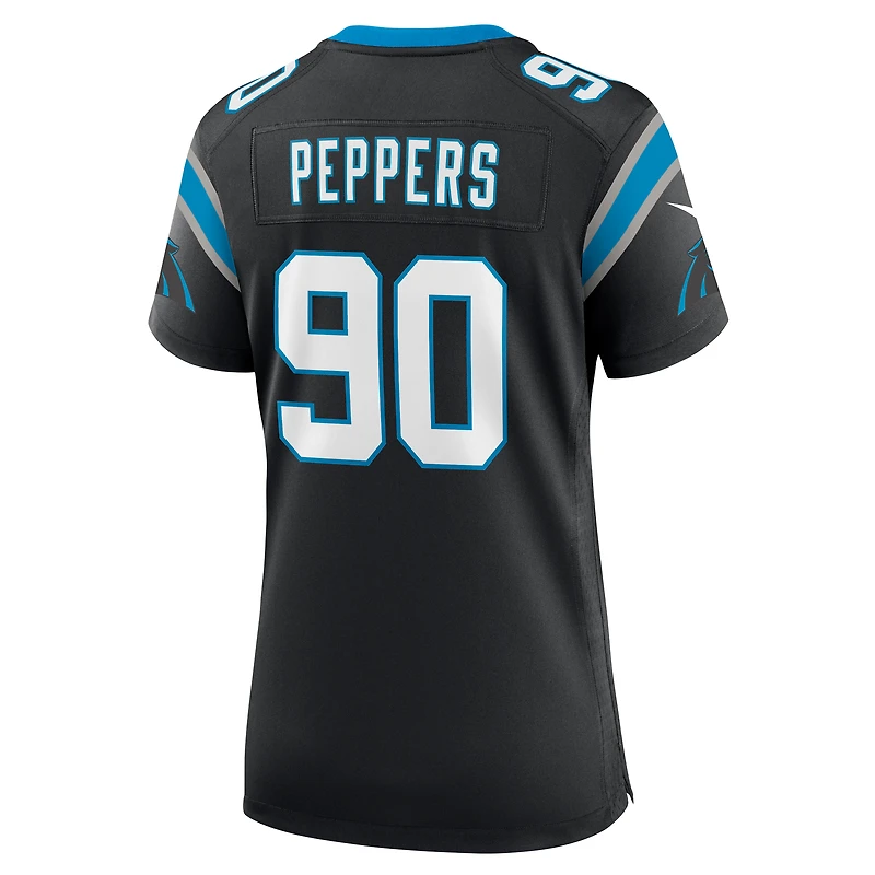 Maillot de match joueur retraité Nike Julius Peppers pour femme, noir, Carolina Panthers