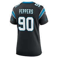 Maillot de match joueur retraité Nike Julius Peppers pour femme, noir, Carolina Panthers