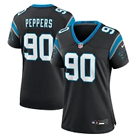 Maillot de match joueur retraité Nike Julius Peppers pour femme, noir, Carolina Panthers