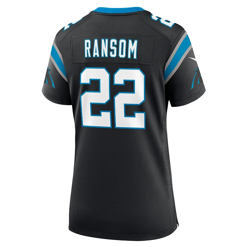 Maillot Nike Lathan Ransom noir pour femme des Carolina Panthers