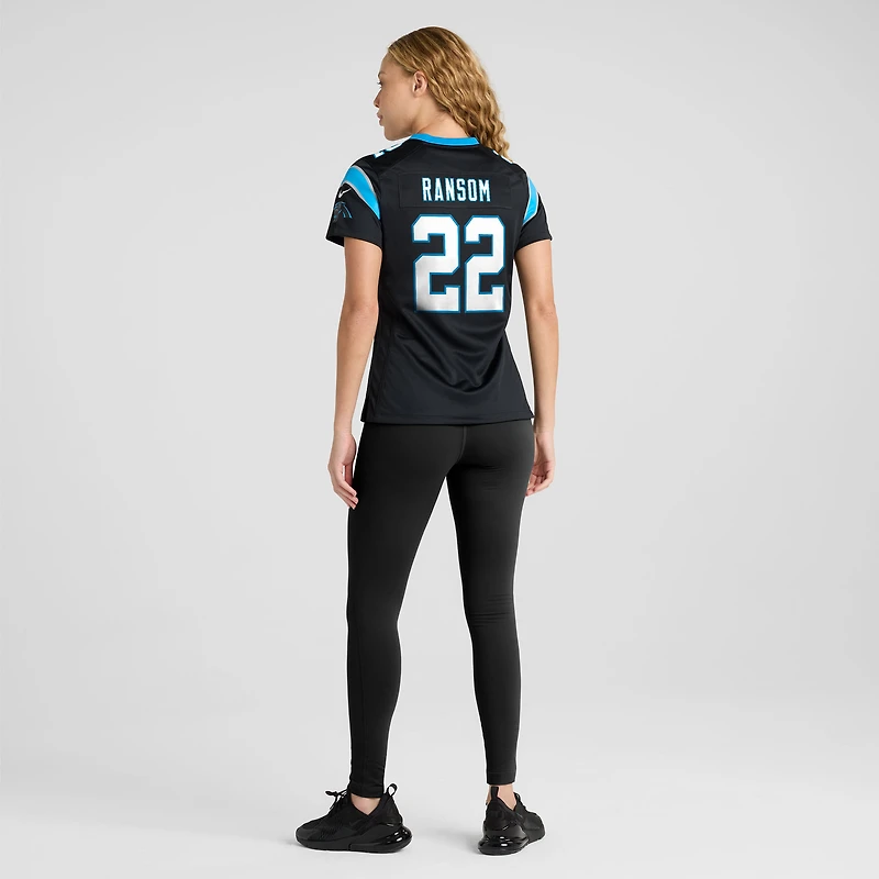 Maillot Nike Lathan Ransom noir pour femme des Carolina Panthers