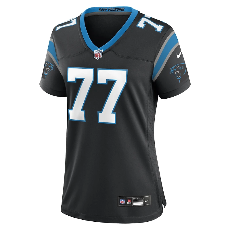 Women's Nike Luke Fortner Black Carolina Panthers Team Game Jersey