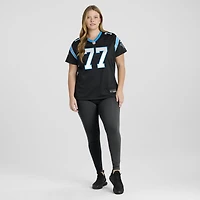 Maillot de match Nike Luke Fortner noir pour femme, Carolina Panthers