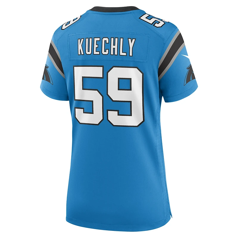 Maillot de match retraité des Panthers la Caroline pour femme Nike Luke Kuechly bleu
