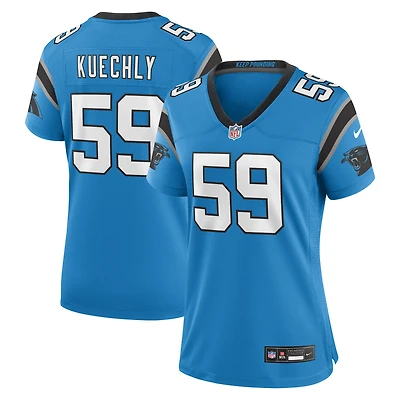 Maillot de match retraité des Panthers la Caroline pour femme Nike Luke Kuechly bleu
