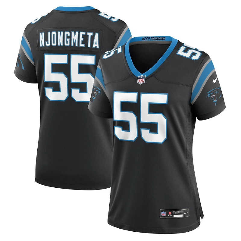 Women's Nike Maema Njongmeta  Black Carolina Panthers Team Game Jersey
