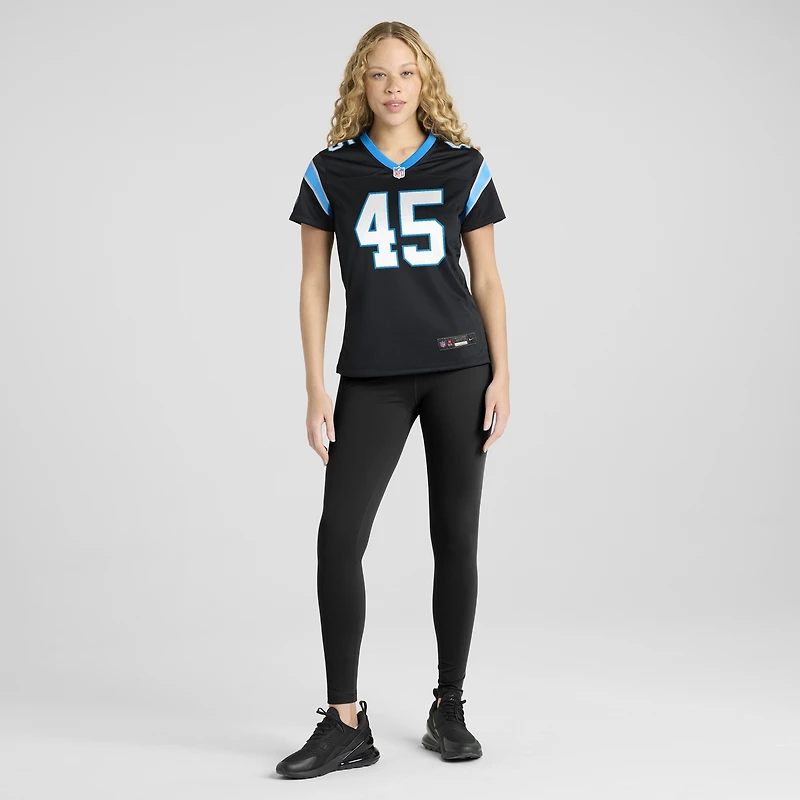 Women's Nike Maema Njongmeta Black Carolina Panthers Team Game Jersey