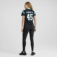 Maillot de match Nike Maema Njongmeta noir pour femme, Carolina Panthers