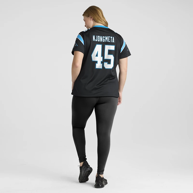 Maillot de match Nike Maema Njongmeta noir pour femme, Carolina Panthers