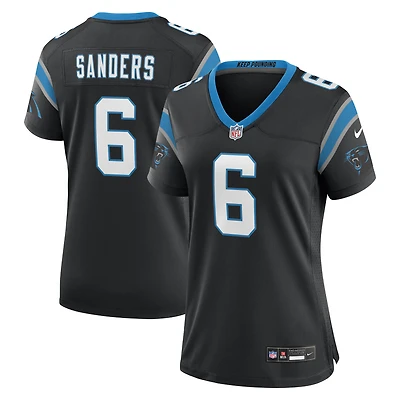 Maillot de joueur des Panthers la Caroline noirs pour femme Nike Miles Sanders