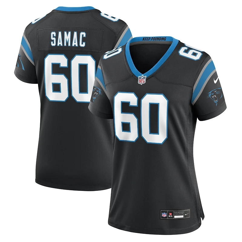 Women's Nike Nick Samac Black Carolina Panthers Team Game Jersey
