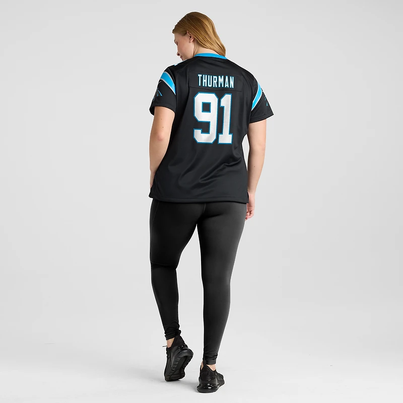 Women's Nike Nick Thurman  Black Carolina Panthers Team Game Jersey