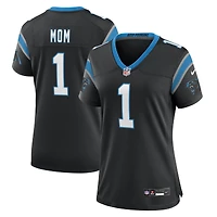 Maillot de match Nike numéro 1 Mom noir des Panthers la Caroline pour femme