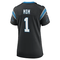 Maillot de match Nike numéro 1 Mom noir des Panthers la Caroline pour femme