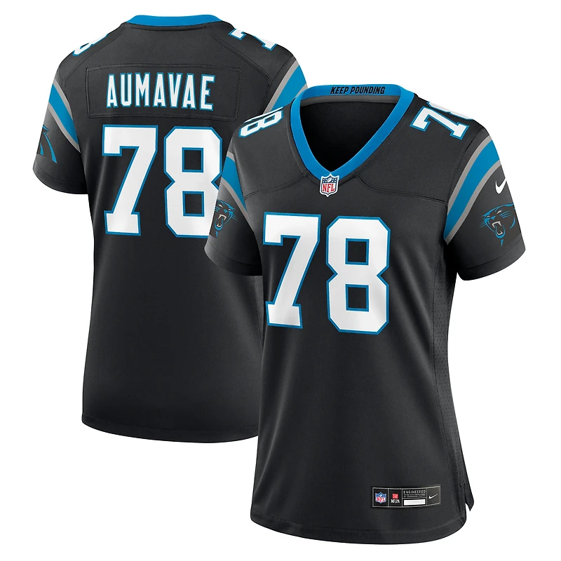 Maillot Nike Popo Aumavae noir pour femme des Carolina Panthers