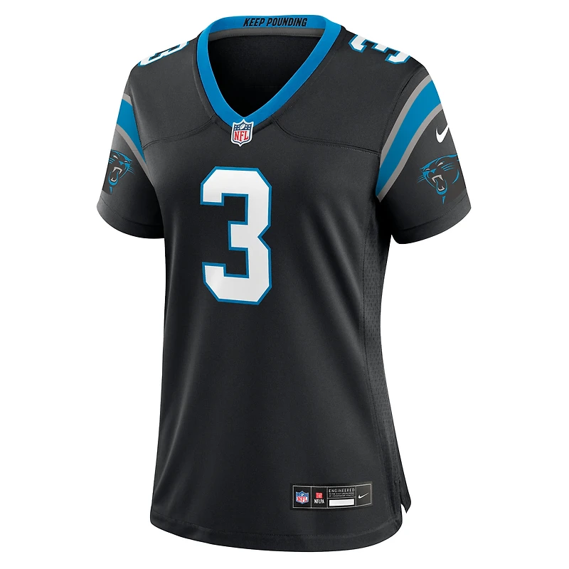 Women's Nike Princely Umanmielen Black Carolina Panthers Team Game Jersey