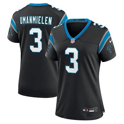 Women's Nike Princely Umanmielen Black Carolina Panthers Team Game Jersey