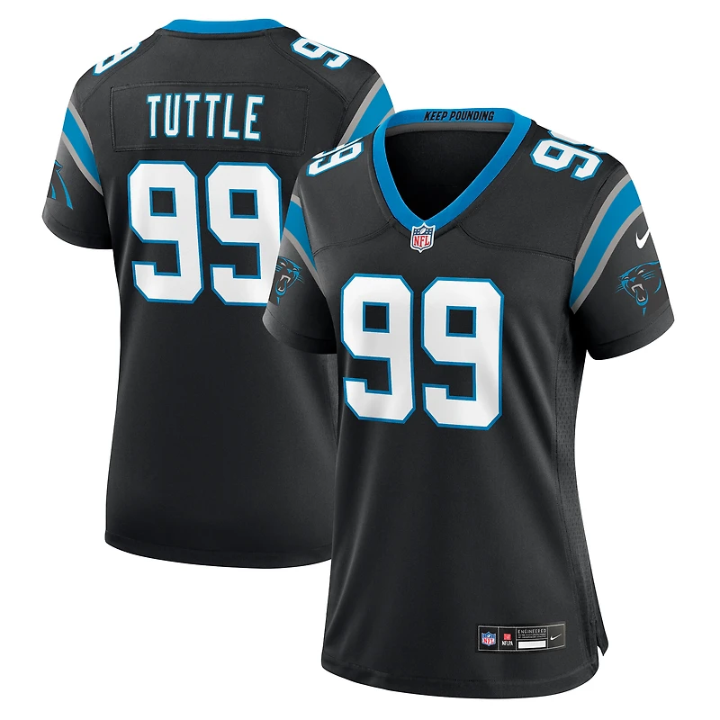 Maillot de match Nike Shy Tuttle noir Carolina Panthers pour femme