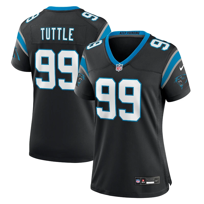 Maillot de joueur jeu Nike Shy Tuttle des Panthers la Caroline noir pour femme