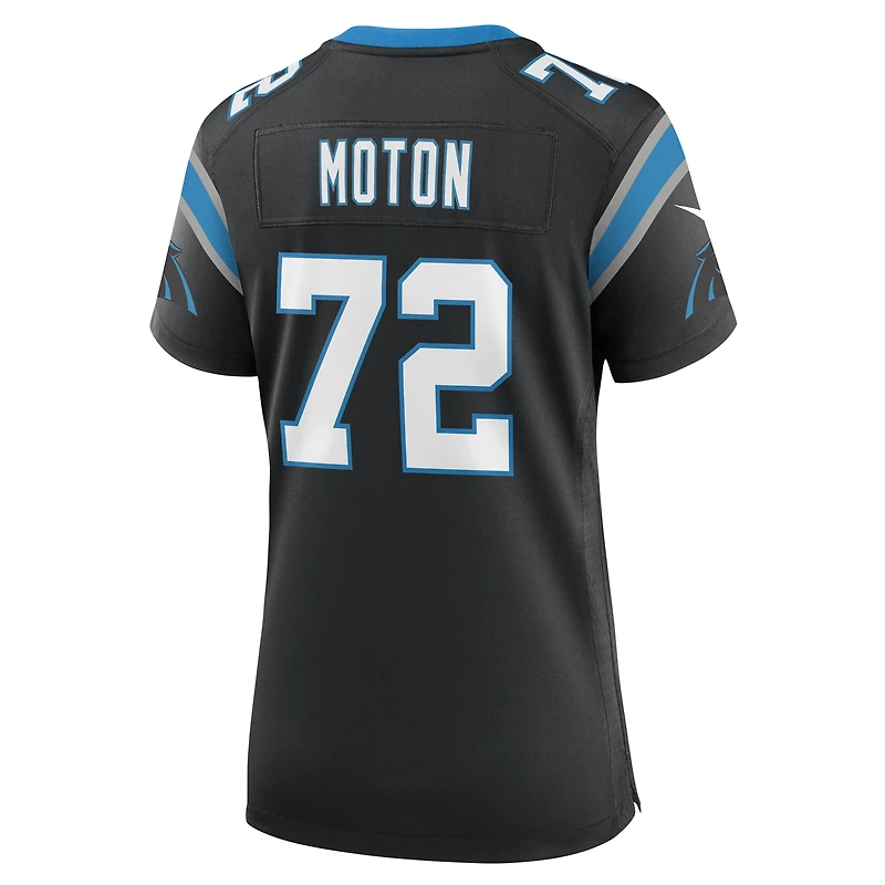 Maillot de match l'équipe Nike Taylor Moton des Panthers la Caroline pour femme, noir