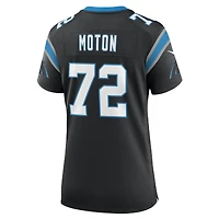 Maillot de match l'équipe Nike Taylor Moton des Panthers la Caroline pour femme, noir