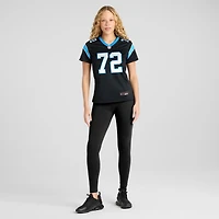 Maillot de match l'équipe Nike Taylor Moton des Panthers la Caroline pour femme, noir