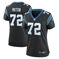 Maillot de match l'équipe Nike Taylor Moton des Panthers la Caroline pour femme, noir