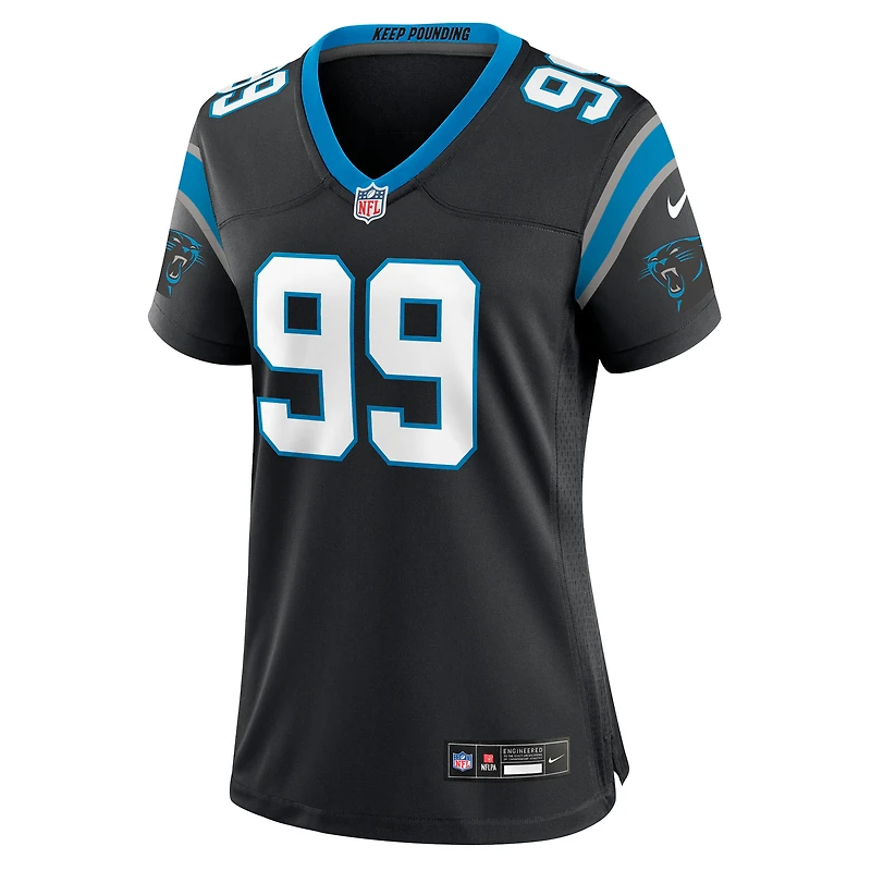 Maillot Nike Tershawn Wharton noir pour femme des Carolina Panthers