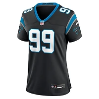 Maillot Nike Tershawn Wharton noir pour femme des Carolina Panthers