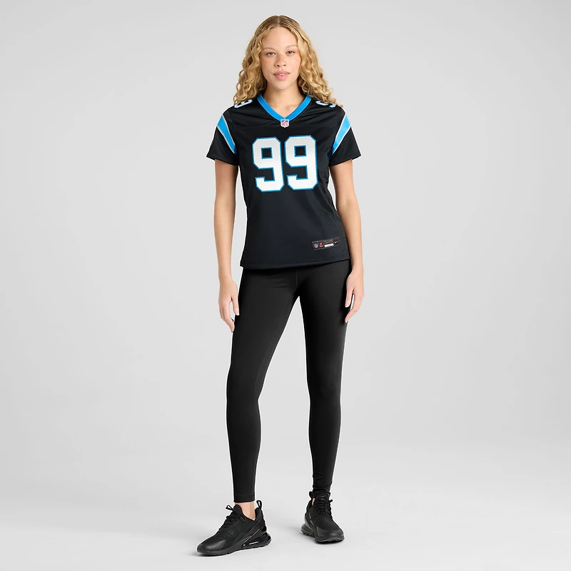 Maillot Nike Tershawn Wharton noir pour femme des Carolina Panthers