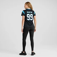 Maillot Nike Tershawn Wharton noir pour femme des Carolina Panthers