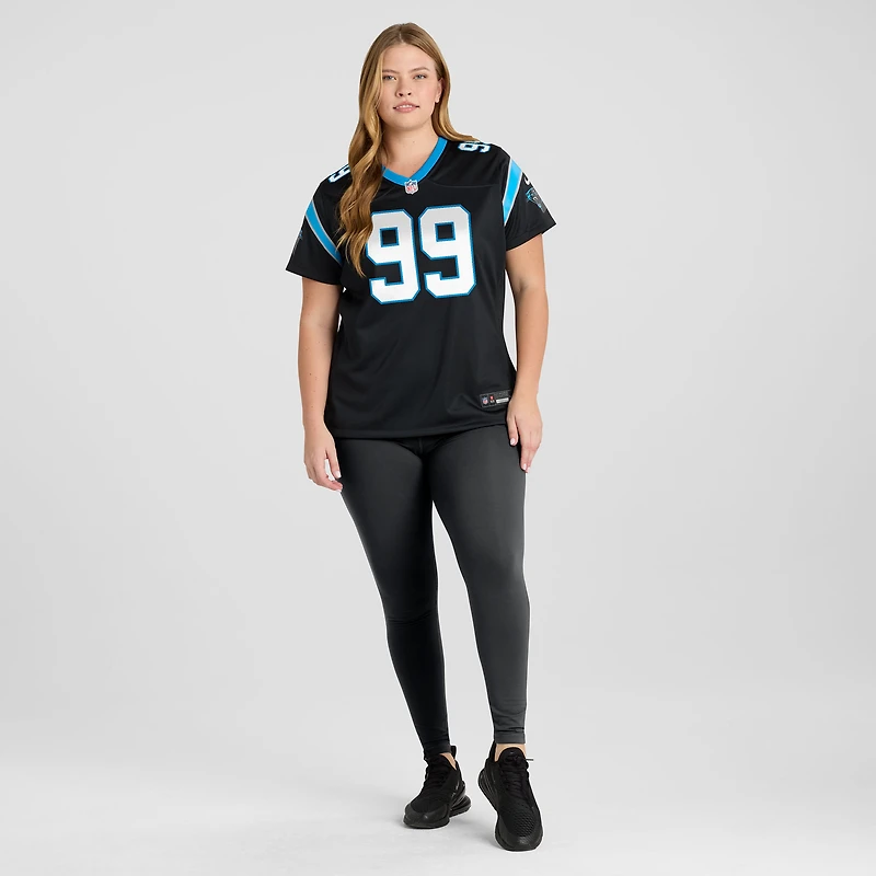 Maillot Nike Tershawn Wharton noir pour femme des Carolina Panthers