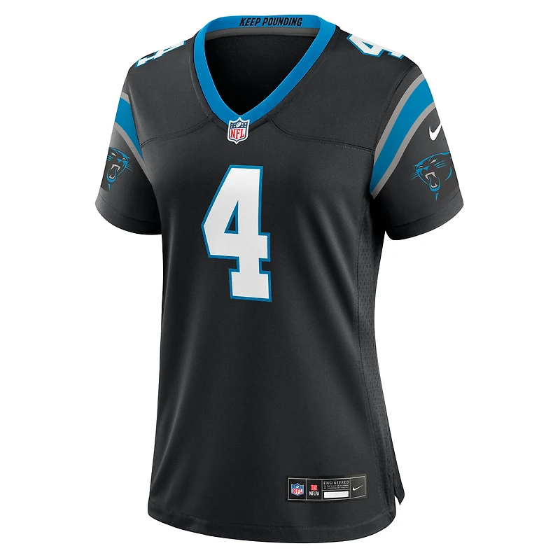 Maillot Nike Tetairoa McMillan noir pour femme, équipe des Carolina Panthers