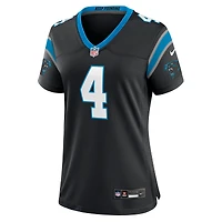 Maillot Nike Tetairoa McMillan noir pour femme, équipe des Carolina Panthers