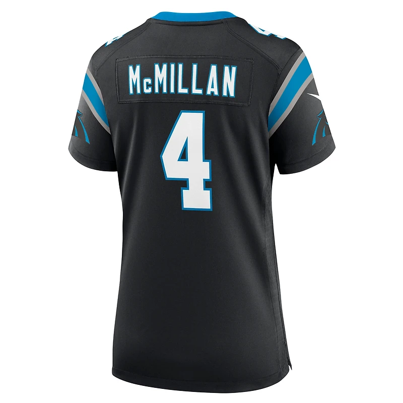 Maillot Nike Tetairoa McMillan noir pour femme, équipe des Carolina Panthers