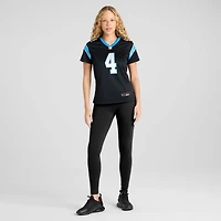 Maillot Nike Tetairoa McMillan noir pour femme, équipe des Carolina Panthers