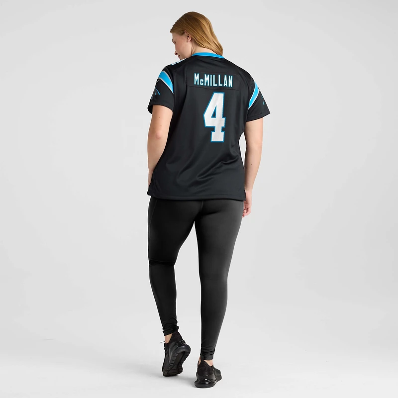 Maillot Nike Tetairoa McMillan noir pour femme, équipe des Carolina Panthers