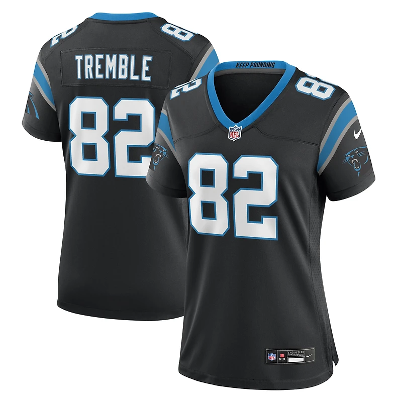 Maillot de match d'équipe des Panthers la Caroline noirs pour femme Nike Tommy Tremble